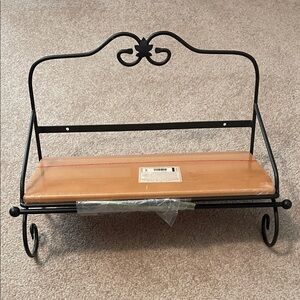 Longaberger Maple WoodCrafts Utility Shelf and towel rod